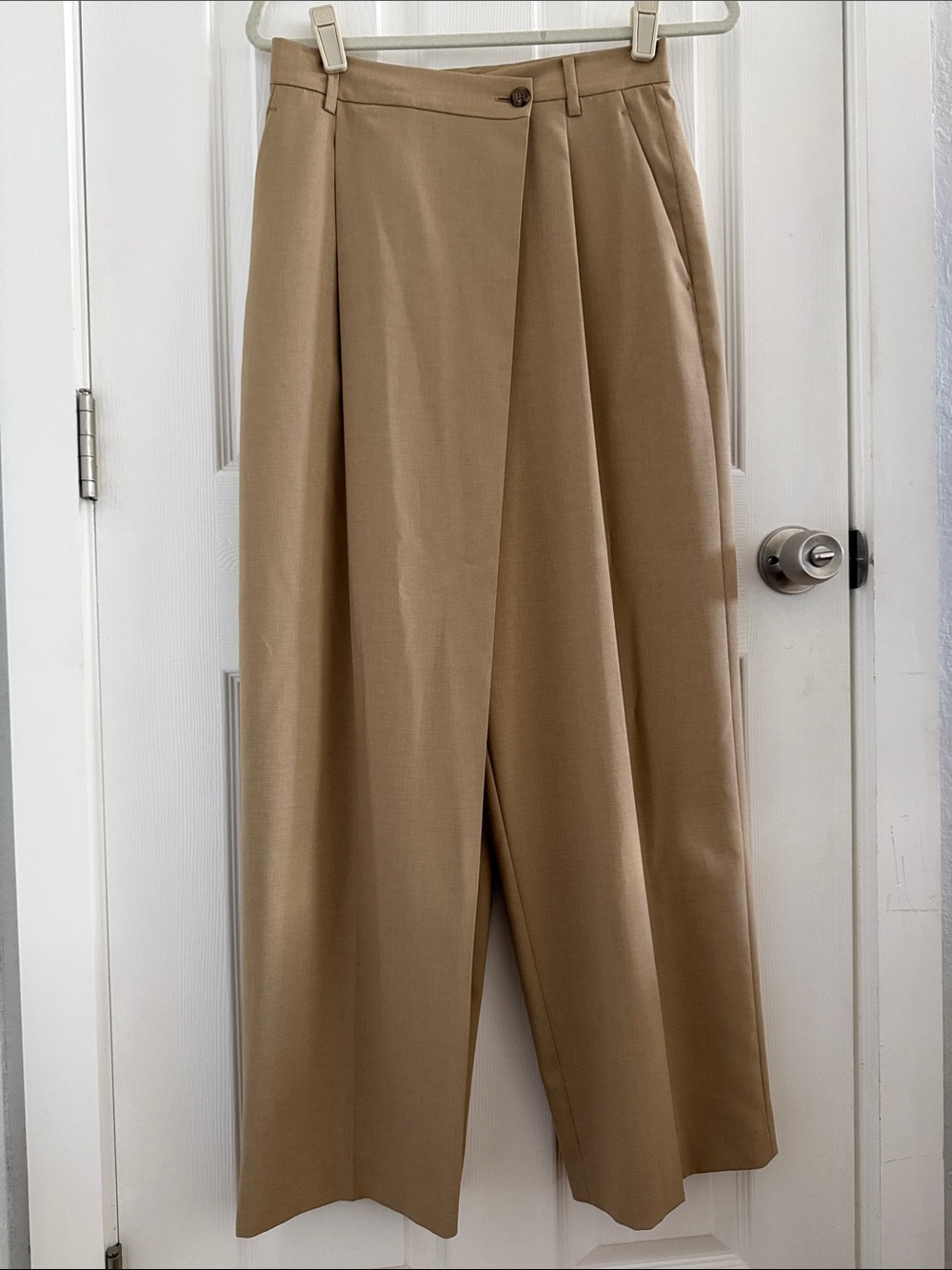 United Arrows Tailored Wide-Leg Pants in Camel